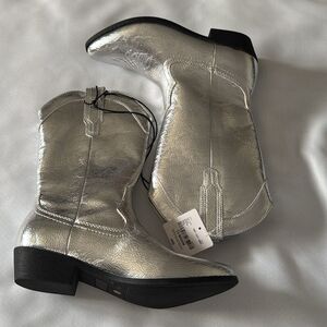 Silver Western Boots Womens 7.5 Memory Foam Arizona